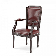 Кресло Велде Кресло посетителя дерево ТА16 (мил. орех), черный, нат. кожа с компаньоном б/п